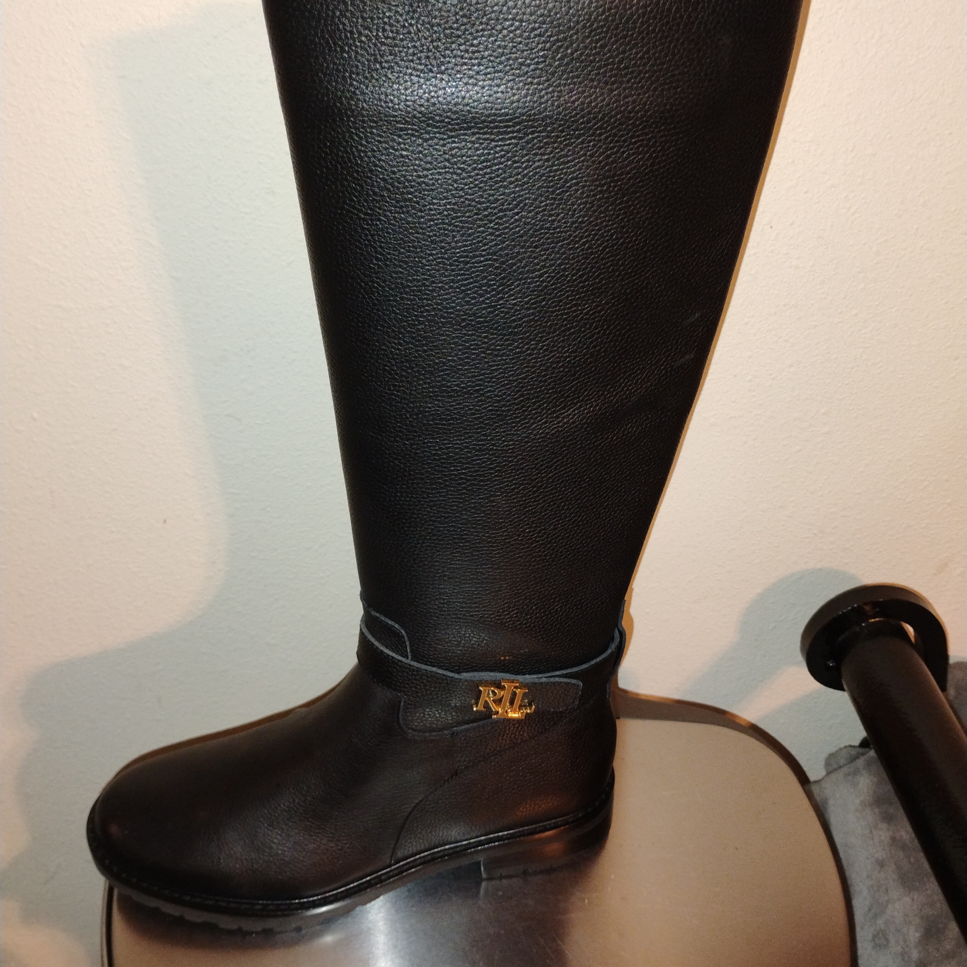 Polo By Ralph Lauren Black Over The Knee Boots